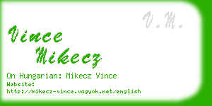 vince mikecz business card